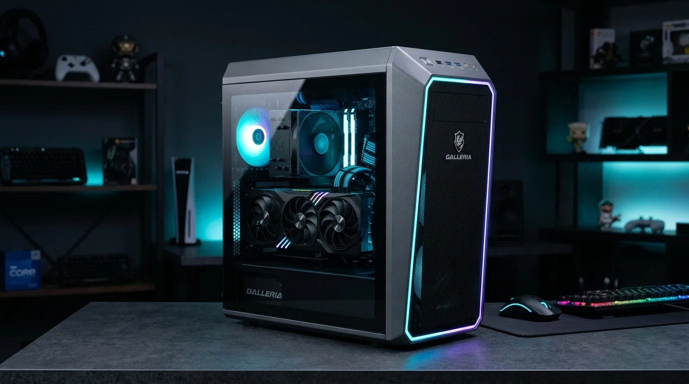 AI-generated illustrative image representing GALLERIA-style high-performance desktop PC