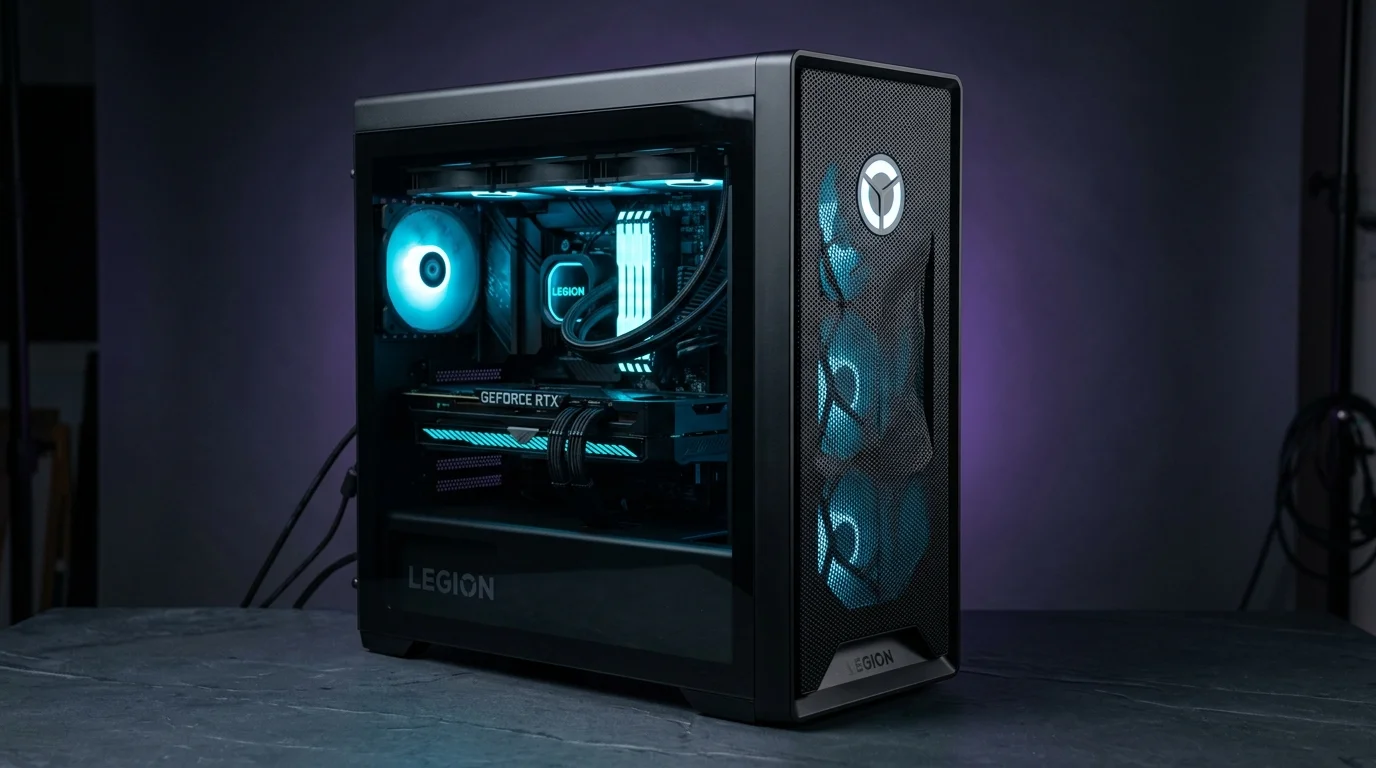 AI-generated illustrative image representing Lenovo Legion high-performance desktop PC