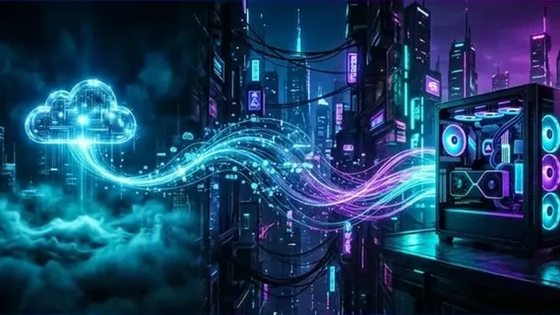 Cloud AI and distributed computing illustration