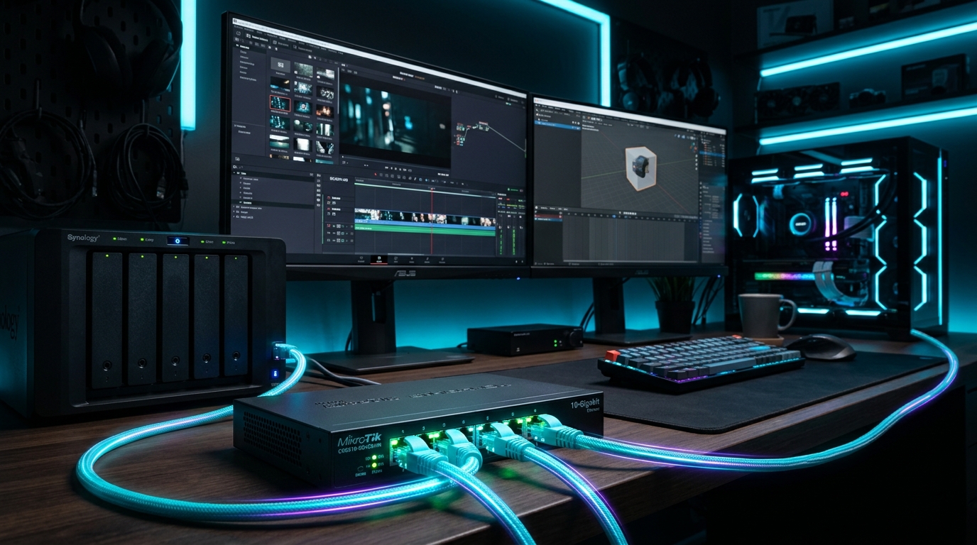 クリエイターに10GbEは必要か？NASでの4K/8K動画編集・3DCG・AI制作のネットワーク速度