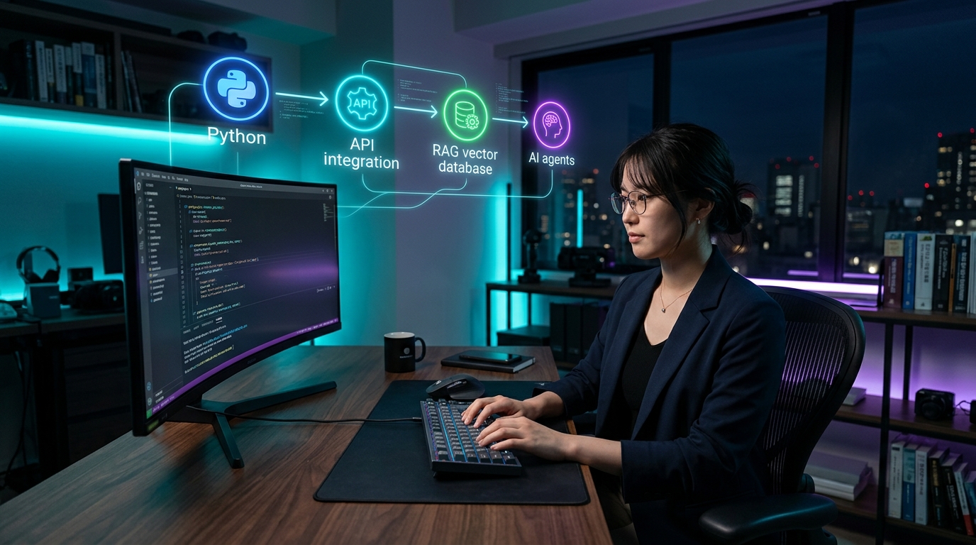 生成AIエンジニアの学習ロードマップを整理したイメージ