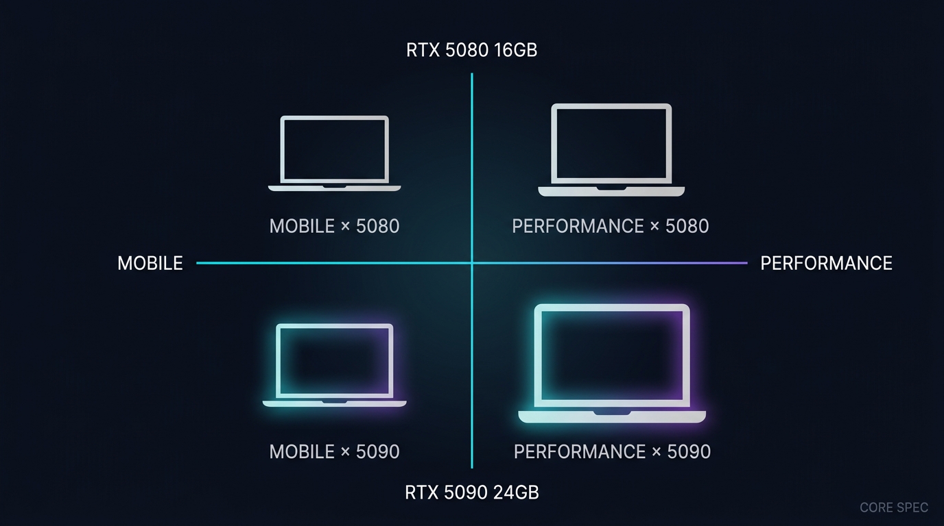 RTX 5080・5090搭載ノートPCの4タイプ分類