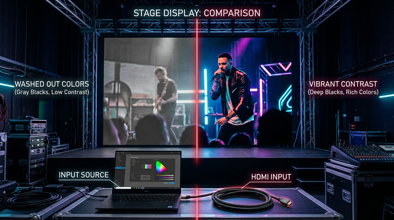 RGB FullとLimitedのコントラスト比較イメージ