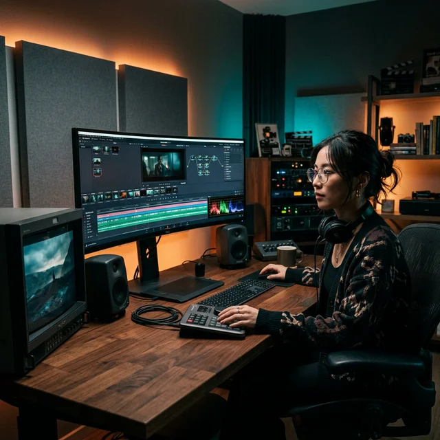 DaVinci Resolveでカラーグレーディングを行う映像クリエイター